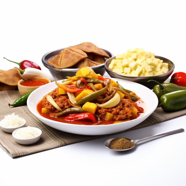 National food of Eritrea with white background high