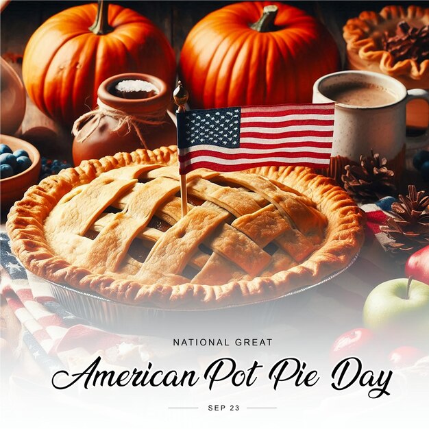 Photo national great american pot pie day social media post banner poster template