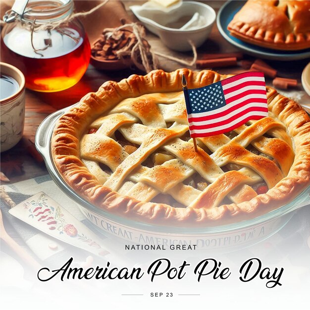 Photo national great american pot pie day social media post banner poster template