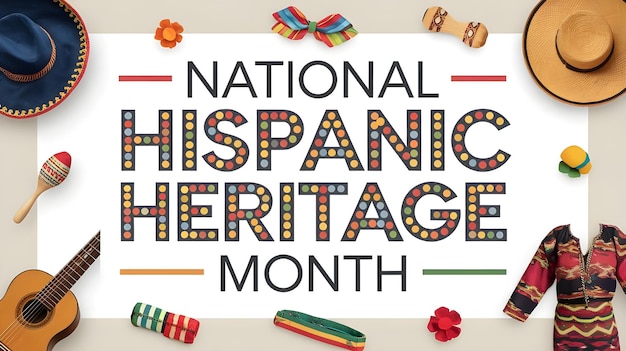 Photo national hispanic heritage month festival banner with colorful art design