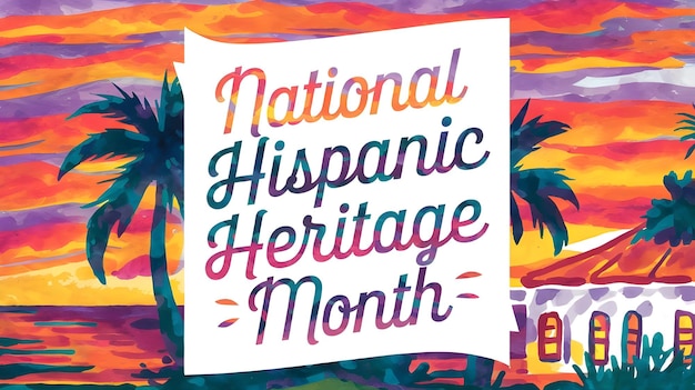 Photo national hispanic heritage month festival banner with colorful art design