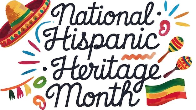 Photo national hispanic heritage month festival banner with colorful art design