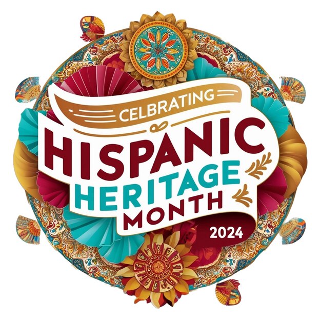 National hispanic heritage month isolate on white background