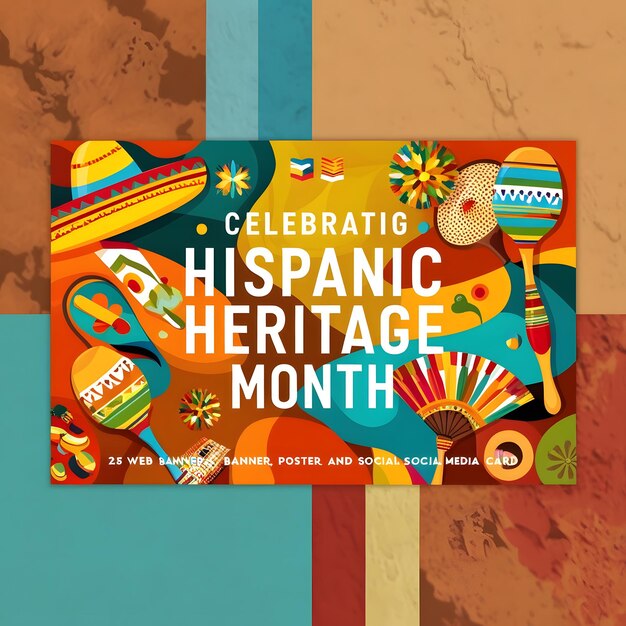 Photo national hispanic heritage month poster and banner vector