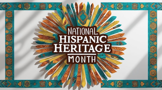 Photo national hispanic heritage month poster with stylish text and colorful background