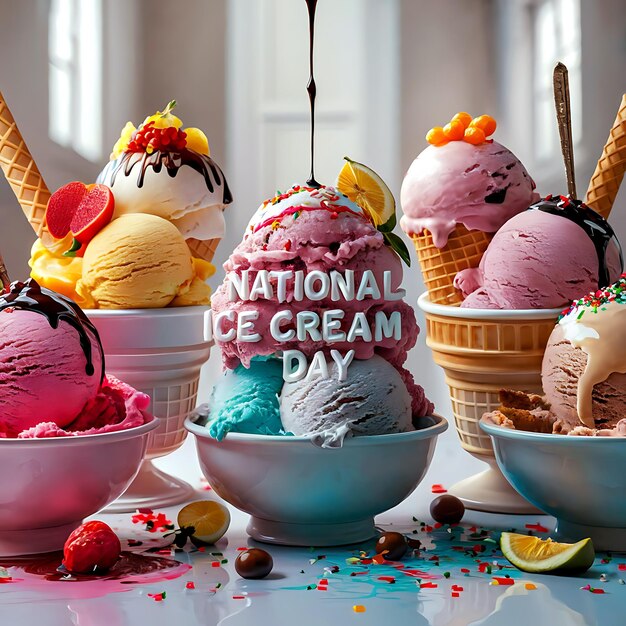 National ice cream day 21 july concept