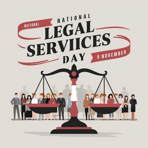 National Legal Services Day Design Illustration