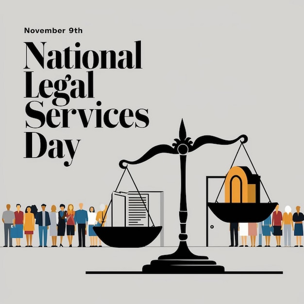 Photo national legal services day design illustration