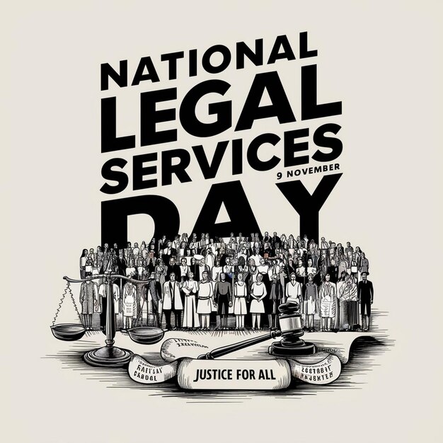 Photo national legal services day design illustration