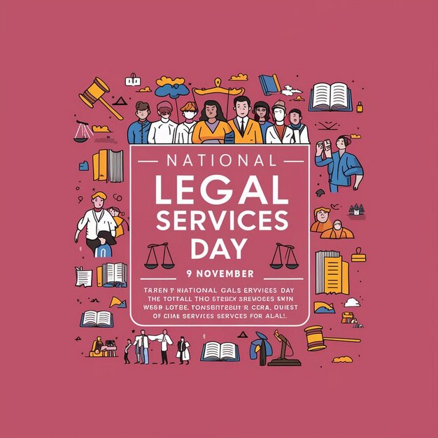 Photo national legal services day design illustration