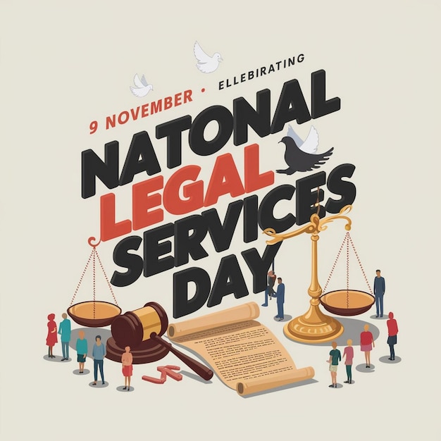 Photo national legal services day design illustration