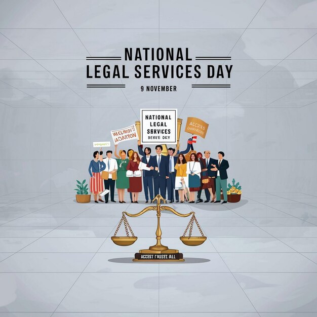 Photo national legal services day design illustration