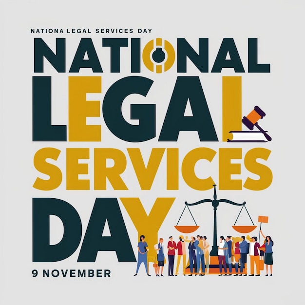 Photo national legal services day design illustration