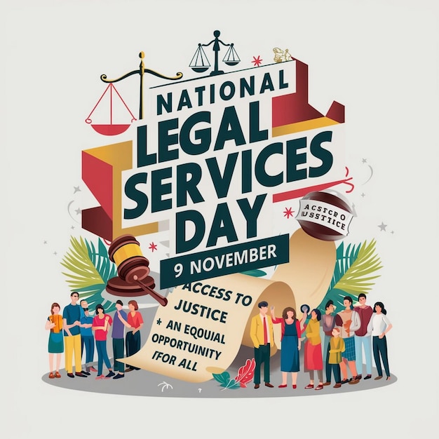 Photo national legal services day design illustration