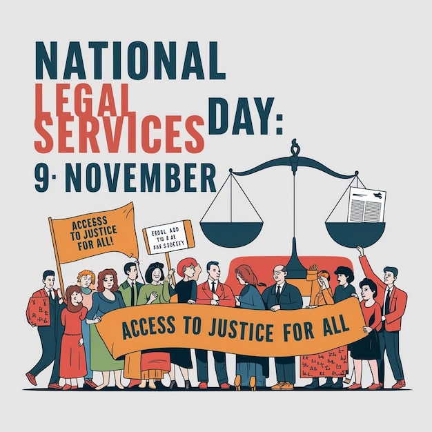 Photo national legal services day design illustration