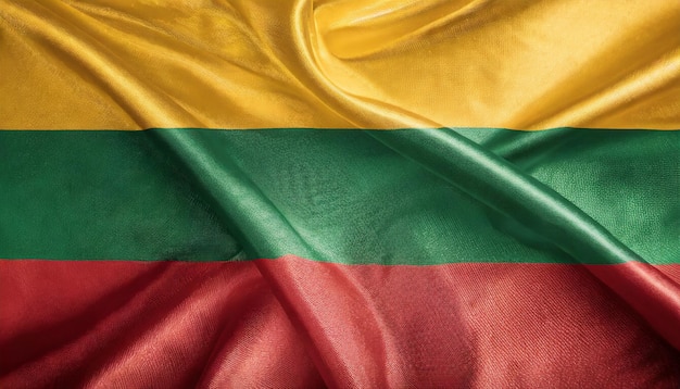 National Lithuanian silk fabric flag Symbol of republic of Lithuania