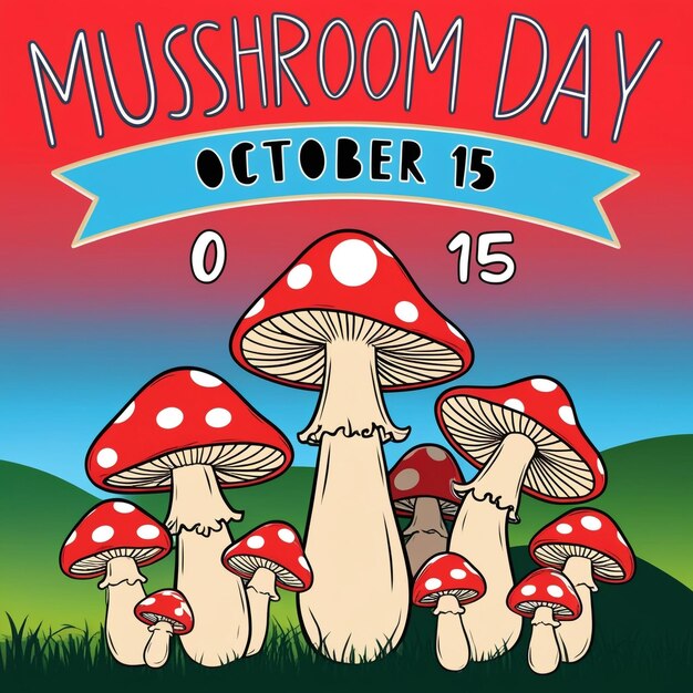 Photo national mushroom day design suitable for greeting cards posters and banners