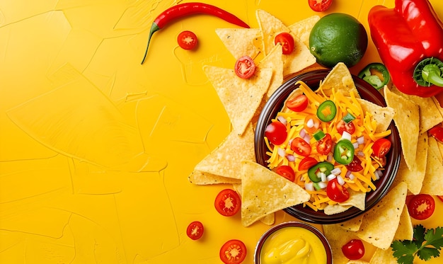 Photo national nachos day copy space background