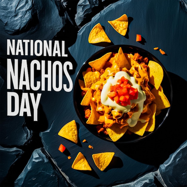 Photo national nachos day social media post banner