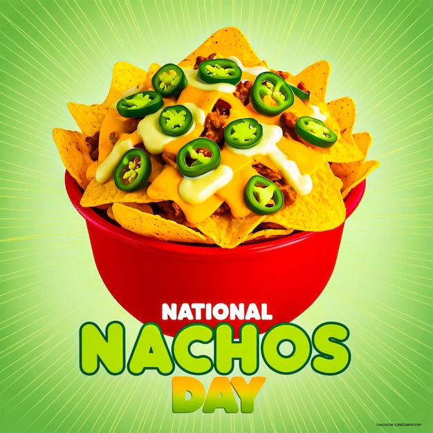 Photo national nachos day social media post banner