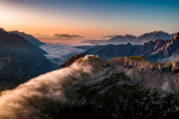 National Nature Park Tre Cime In the Dolomites Alps. Beautiful nature of Italy.