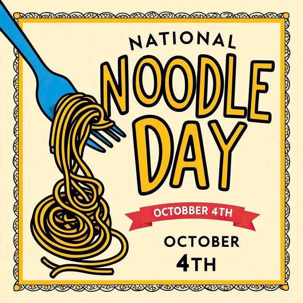 National Noodle Day Banner Background October 6 Poster Template Design Vector Illustration