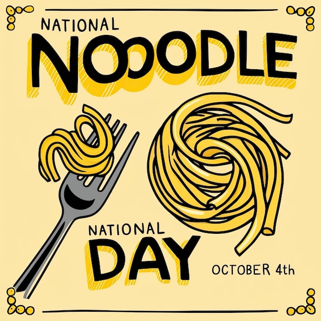 National Noodle Day Banner Background October 6 Poster Template Design Vector Illustration