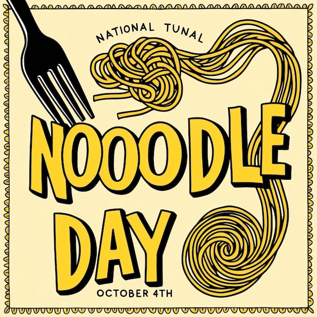 National Noodle Day Banner Background October 6 Poster Template Design Vector Illustration