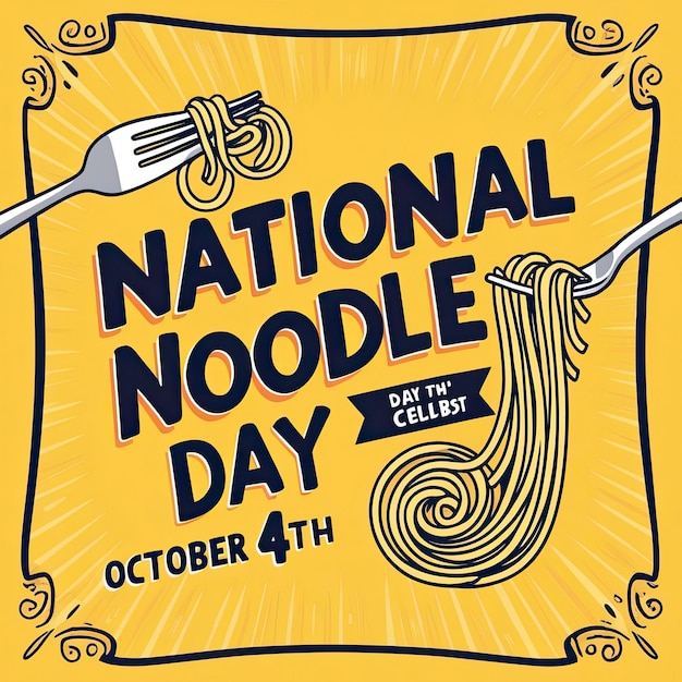 National Noodle Day Banner Background October 6 Poster Template Design Vector Illustration