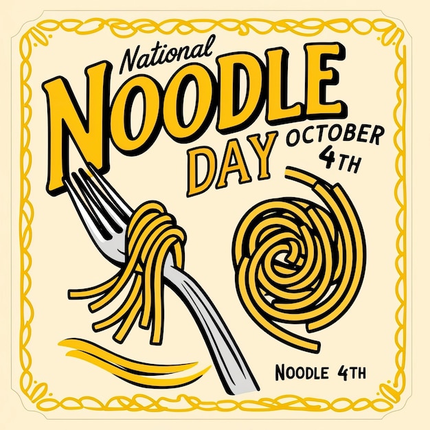 National Noodle Day Banner Background October 6 Poster Template Design Vector Illustration