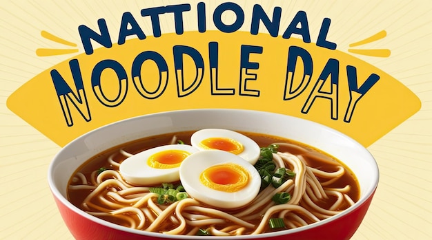 Photo national noodle day october 6 vector design