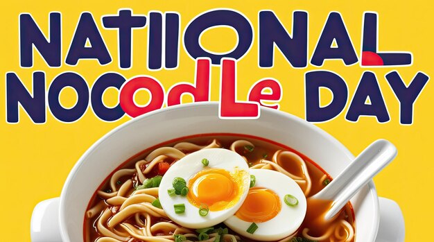 Photo national noodle day october 6 vector design