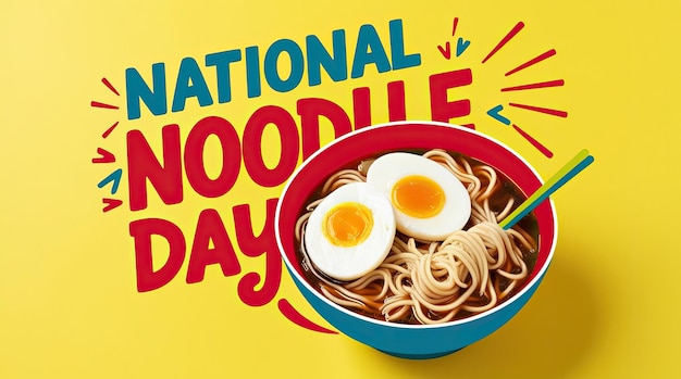 Photo national noodle day october 6 vector design