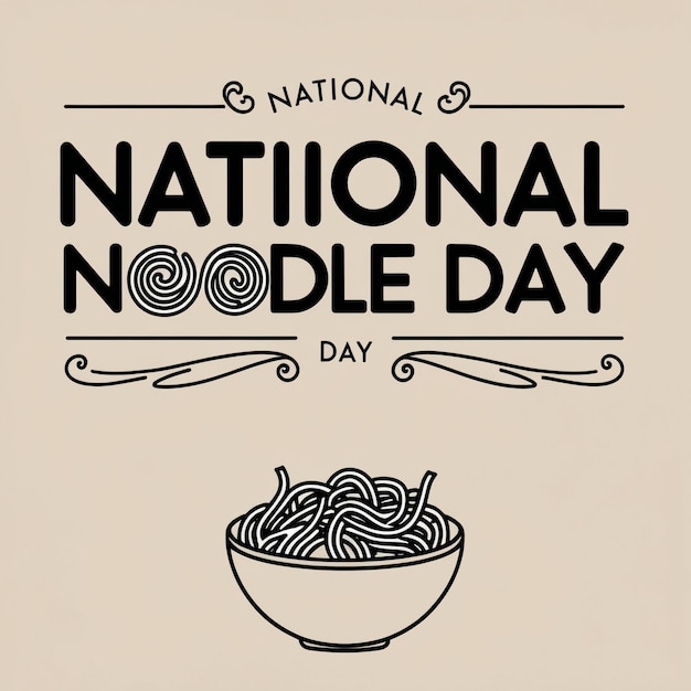 Photo national noodle day vector art illustration