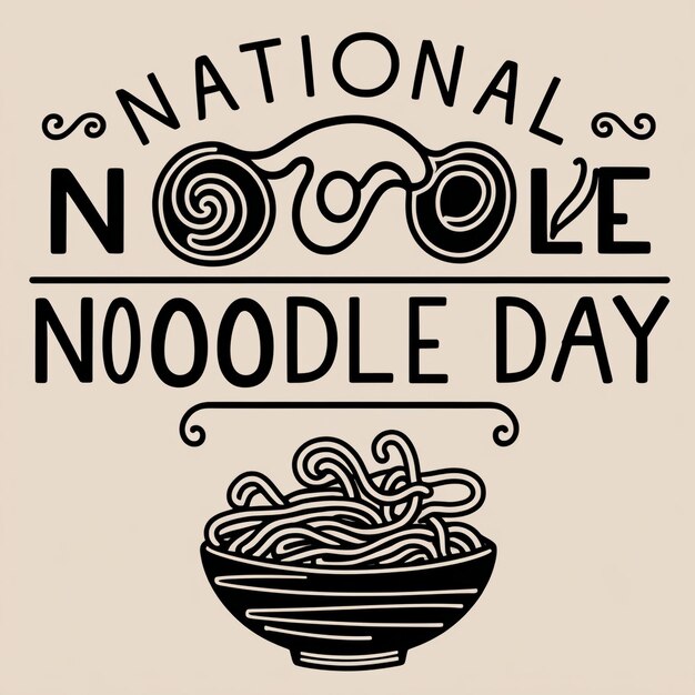 Photo national noodle day vector art illustration