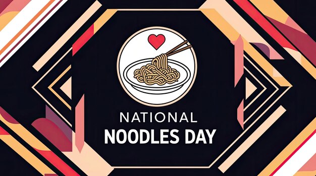 Photo national noodle day vector banner design modern minimalist graphic poster illustration