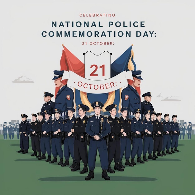 National Police Commemoration Day Illustration