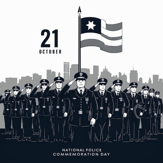 National Police Commemoration Day Illustration