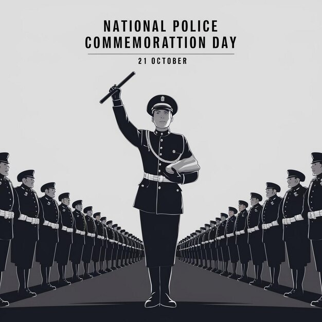 National Police Commemoration Day Illustration