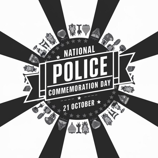 National Police Commemoration Day Illustration