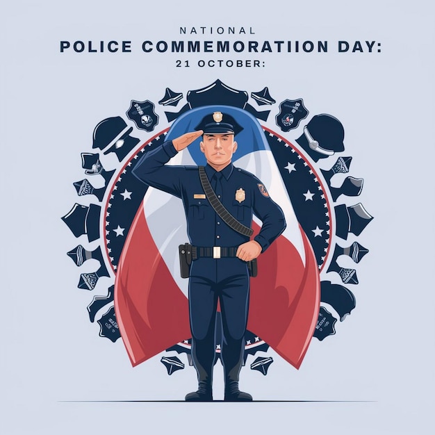 National Police Commemoration Day Illustration