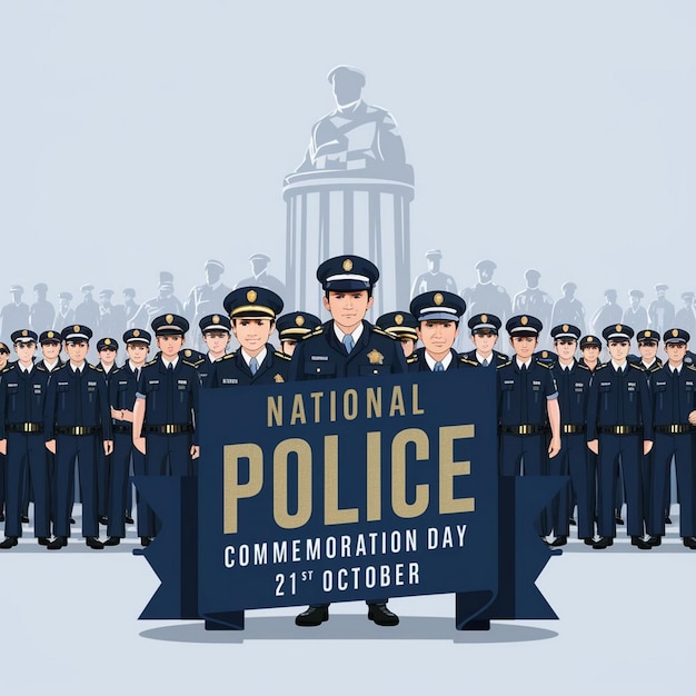 National Police Commemoration Day Illustration