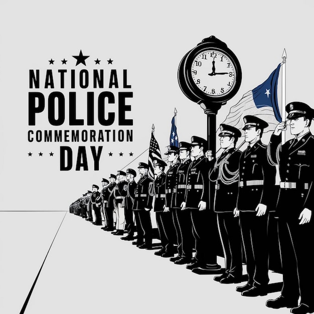 National Police Commemoration Day Illustration