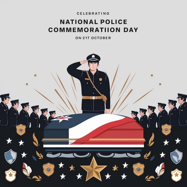 National Police Commemoration Day Illustration