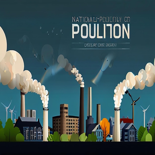 National Pollution Control Day Banner Holiday Poster Sustainability and Environment