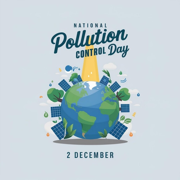 National Pollution Control Day Design Illustration