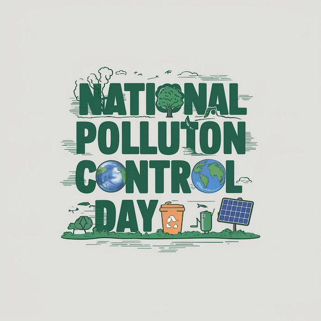 Photo national pollution control day design illustration