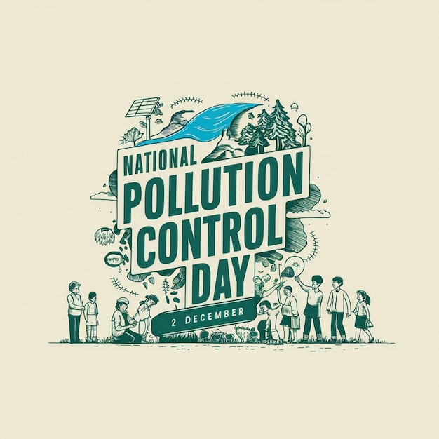 National Pollution Control Day Design Illustration