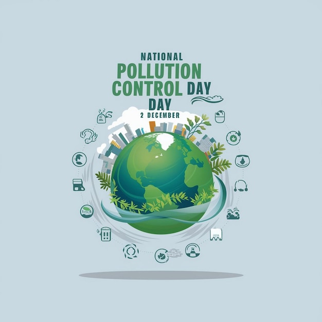 National Pollution Control Day Design Illustration