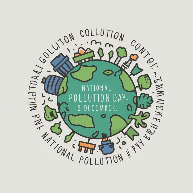 National Pollution Control Day Design Illustration